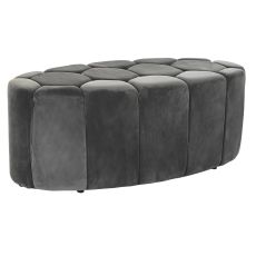 Sittpall DKD Home Decor Grå Trä MDF 125 x 53 x 46,5 cm