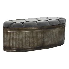 Sittpall DKD Home Decor Grå Metall 117 x 42 x 47 cm