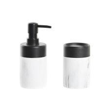 Badkit DKD Home Decor Vit Svart Vit/Svart Metall Harts Modern 7,2 x 7,2 x 16,4 cm