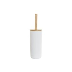 Toalettborste DKD Home Decor 10 x 10 x 38 cm Naturell Vit Stengods