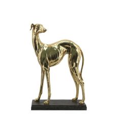 Prydnadsfigur DKD Home Decor 44,5 x 17 x 65,5 cm Svart Gyllene Hund