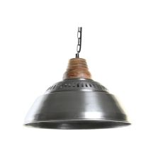Taklampa DKD Home Decor Silvrig Brun Järn Mangoträ 50 W (43 x 43 x 31 cm)