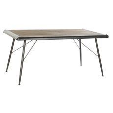 Matsalsbord DKD Home Decor Gran Naturell Metall Ljusgrå 161 x 90 x 75 cm