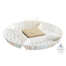 Snacksbricka DKD Home Decor 23,5 x 23,5 x 3 cm Multicolour Stengods