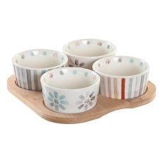 Snacksbricka DKD Home Decor 19,7 x 19,7 x 1 cm Multicolour Stengods