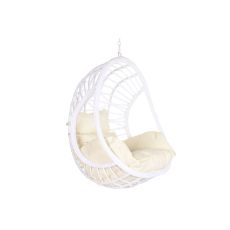 Hängande trädgårdsfåtölj DKD Home Decor 90 x 70 x 110 cm Metall syntetisk rattan Vit