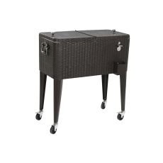 Bärbar kyl DKD Home Decor Brun Metall syntetisk rattan 76 L 83 x 48 x 86 cm