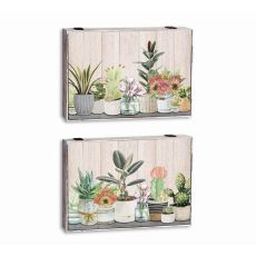 Omslag DKD Home Decor Räknare Växt Trä MDF 2 antal 46,5 x 6 x 31,5 cm