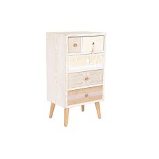Byrå DKD Home Decor Gran Naturell Bomull Vit (48 x 35 x 89 cm)