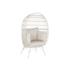 Trädgårdssoffa DKD Home Decor Vit Metall syntetisk rattan 99 x 71 x 147 cm