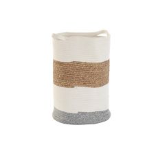 Dekorativ korg DKD Home Decor Vit Naturliga fibrer 36 x 36 x 52 cm