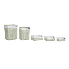 Multifunktionell korg DKD Home Decor Grön vide 44 x 34 x 56 cm 5 Delar