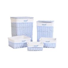 Korgset DKD Home Decor Blå Celeste vide Barn 44 x 34 x 56 cm (5 Delar)