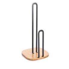 Hushållspappershållare DKD Home Decor 16 x 16 x 31,3 cm Naturell Svart Stål