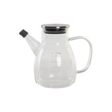 Oljeflaska DKD Home Decor 17 x 10 x 15,5 cm Silvrig Rostfritt stål 550 ml Borosilikatglas