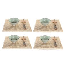 Sushiset DKD Home Decor 14,5 x 14,5 x 35 cm Stengods Orientalisk (16 Delar)