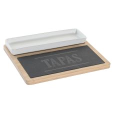 Tilltuggsset DKD Home Decor 24 x 7 x 2,5 cm Naturell Svart Skiffer