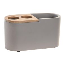 Glas DKD Home Decor Grå Naturell Bambu Cement 11 X 4,5 X 6 CM