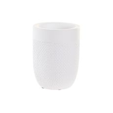 Glas DKD Home Decor 8 x 8 x 10,5 cm Cement Vit