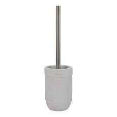 Toalettborste DKD Home Decor 10 x 10 x 37 cm Cement Rostfritt stål Vit