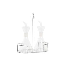 Set med olja och vinäger DKD Home Decor 200 ml 19,5 x 10 x 23,5 cm Metall Transparent 2 antal Borosilikatglas