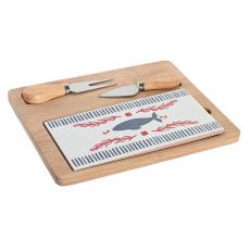 Tilltuggsset DKD Home Decor 24,5 x 20 x 1,2 cm Röd Blå Stengods Medelhavs Hus