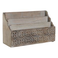 Flerfunktionell förvaring DKD Home Decor Vit Naturell Mangoträ 32 x 13 x 21 cm (12 antal)