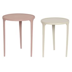 2-bordsset DKD Home Decor Beige Rosa 40 x 40 x 50 cm