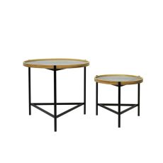 2-bordsset DKD Home Decor Svart 64 x 64 x 55 cm 62 x 62 x 55,5 cm