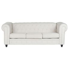 Soffa DKD Home Decor Vit Brun Kräm Trä 209 x 84 x 76 cm
