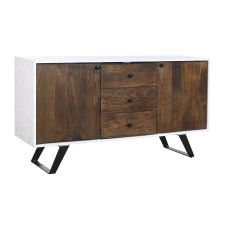 Skänk DKD Home Decor Vit Mörkbrun Mangoträ 150 x 40 x 80 cm
