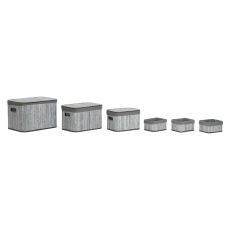 Korg - set DKD Home Decor Vit Grå Bambu Trä MDF 51 x 35 x 33 cm