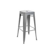 Sittpall DKD Home Decor 43 x 43 x 76 cm Grå Metall