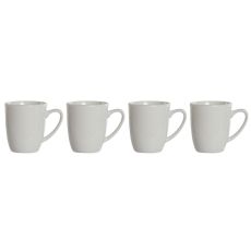Set med 4 muggar DKD Home Decor Vit Porslin 330 ml 12 x 10 x 9 cm