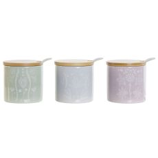Sockerströare DKD Home Decor Blå Grön Lila Bambu Dolomite 7,5 x 7,5 x 7,5 cm (3 antal)