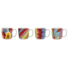 Set med kaffekoppar DKD Home Decor Multicolour Korall Bambu Dolomite Modern 180 ml