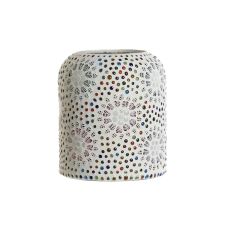 Bordslampa DKD Home Decor Vit Multicolour Aluminium Glas 40 W 220 V 15 x 15 x 18 cm