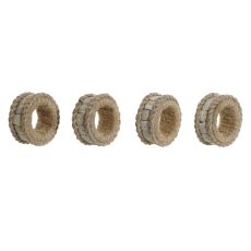 Dukring DKD Home Decor Naturell Jute Harts Aluminium 6 x 3 x 6 cm 4 Delar