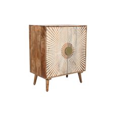 Skänk Home ESPRIT Vit Gyllene Naturell Trä 80 x 45 x 97 cm
