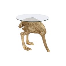 Sidobord Home ESPRIT Gyllene Harts Glas 60 x 60 x 62 cm