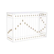 Console Home ESPRIT Vit Gyllene Speglar 120 x 40 x 80 cm