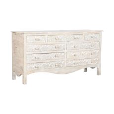 Kommod Home ESPRIT Vit Naturell Mangoträ Trä MDF 145 x 41 x 75 cm