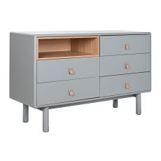 Kommod Home ESPRIT Blå Grå Naturell polypropen Trä MDF 120 x 40 x 75 cm