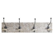 Väggmonterad rockhängare Home ESPRIT Vit Järn Mangoträ 76 x 14 x 21 cm