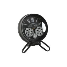 Asztali óra Home ESPRIT Svart Silvrig Metall Glas 16,5 x 11 x 21 cm