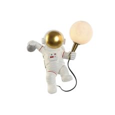 Vägglampa Home ESPRIT Vit Gyllene Metall Harts Modern Astronaut 26 x 21,6 x 33 cm
