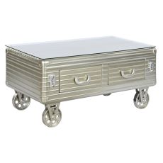 Soffbord Home ESPRIT Metall Glas 100 x 52 x 46 cm