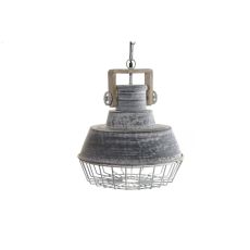 Taklampa Home ESPRIT Grå Trä Metall Järn 25 W 39 x 39 x 45 cm