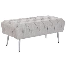 Sittpall Home ESPRIT Grå Silvrig Polyester Metall 103 x 46 x 42 cm