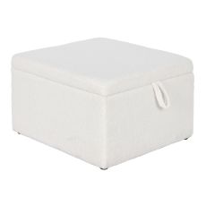 Sittpall Home ESPRIT Vit Polyester Trä MDF 60 x 60 x 36 cm